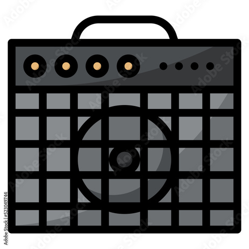 Amp music musical instrument - filled outline icon