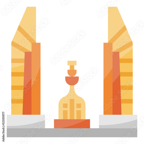 Democracy monument thailand landmark bangkok - flat icon