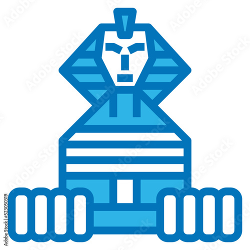 Great sphinx egypt landmark sphinx ancient - blue icon