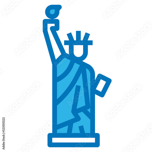 Stutue of liberty newyork usa landmark liberty - blue icon photo