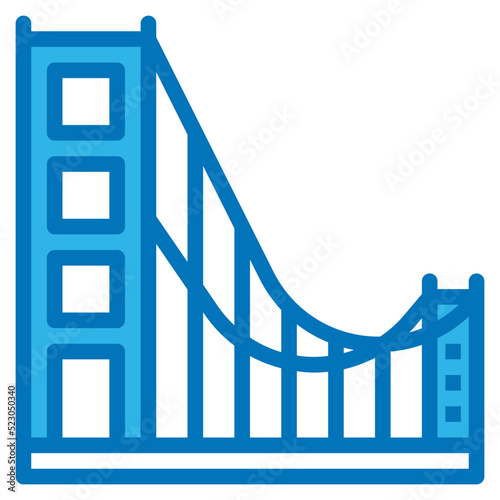 Golden gate bridge san francisco california landmark - blue icon