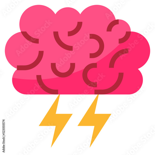Brainstorm brain creative process - flat icon