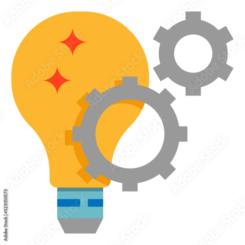 Setting lightbulb gear edit creative - flat icon