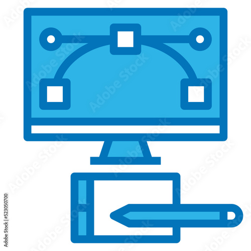 Graphic design creative moniter computer - blue icon photo