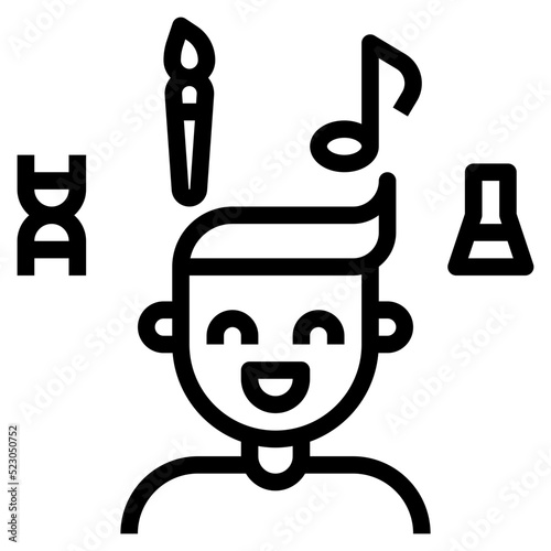 Iq creative avatar learning - outline icon