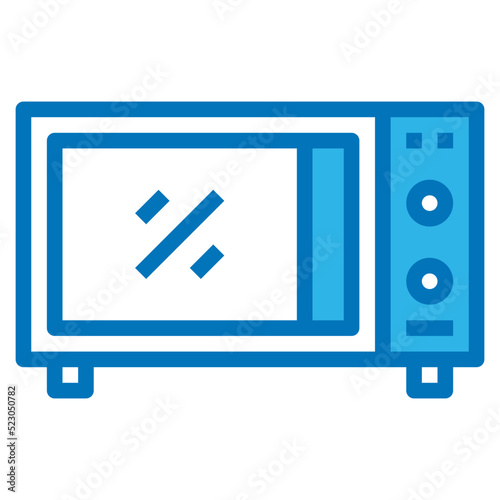 Microwave oven bake electricity kitchen - blue icon