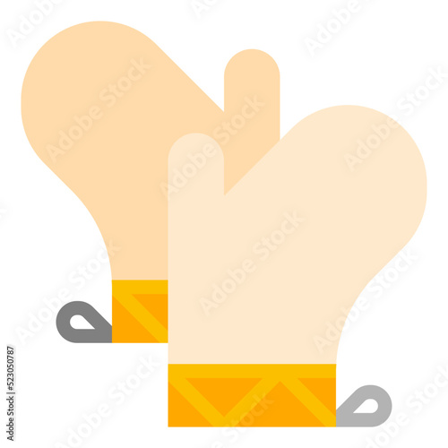 Glove hot heat protector kitchen - flat icon