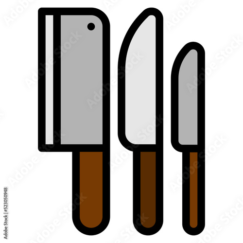 Knife knives chop prepare kitchen - filled outline icon