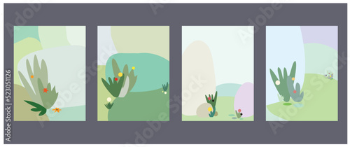 Abstract plants background template. Save soil December 5 ,  for banners. Modern trendy graphic design. Colourful collection set. Book cover, poster flier book mark Environment day, uses. 