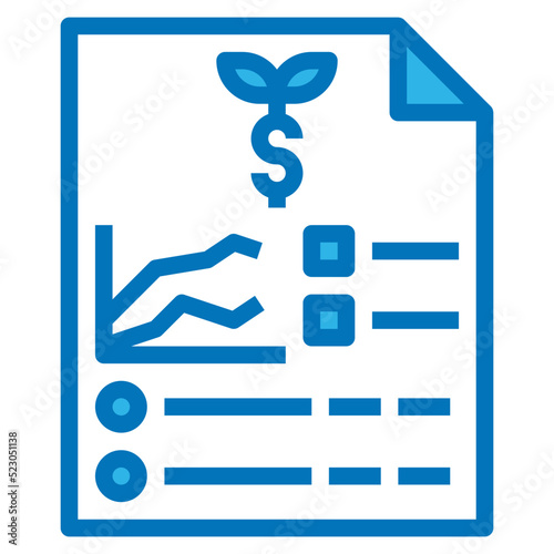 Plan investment statistic growth chart - blue icon