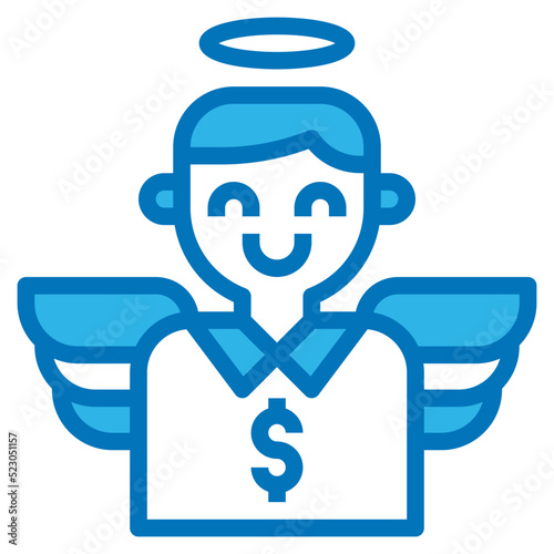 Angel investor investment donate businessman - blue icon