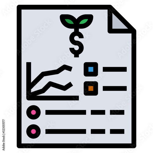 Plan investment statistic growth chart - filled outline icon