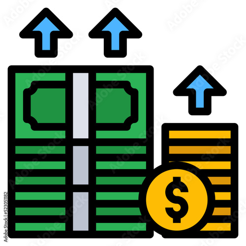 Profit money investment gain income - filled outline icon