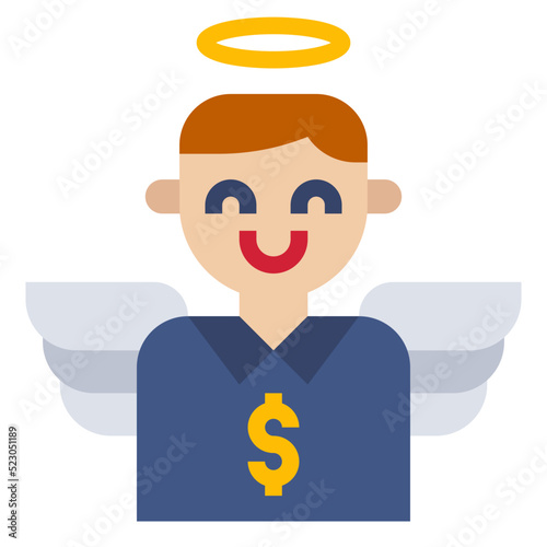 Angel investor investment donate businessman - flat icon