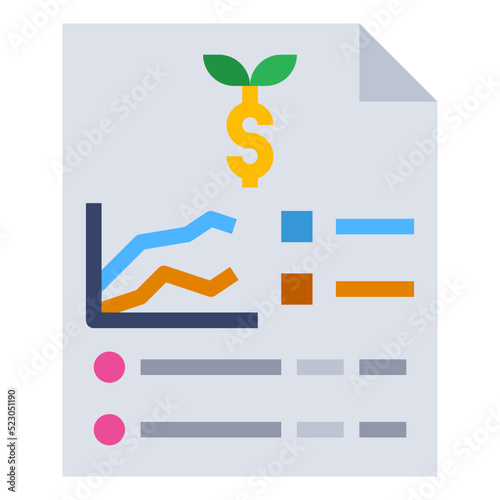 Plan investment statistic growth chart - flat icon