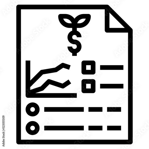 Plan investment statistic growth chart - outline icon