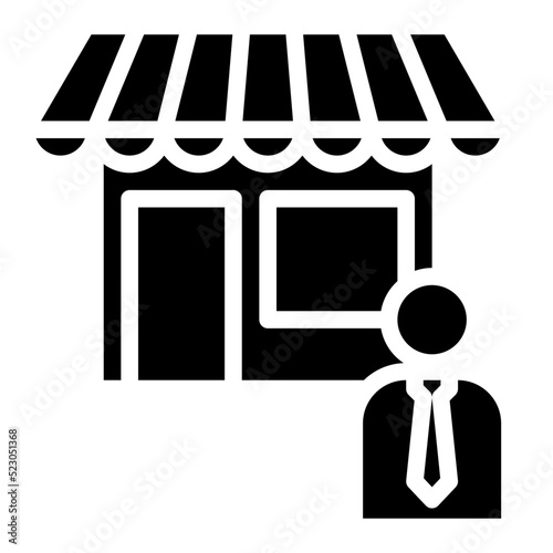 Business owner investment mart shop - solid icon