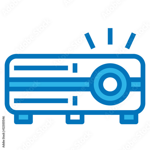 Projector slide show computer accessory - blue icon