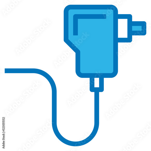 Adapter power charge computer accessory - blue icon