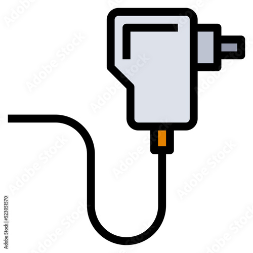 Adapter power charge computer accessory - filled outline icon
