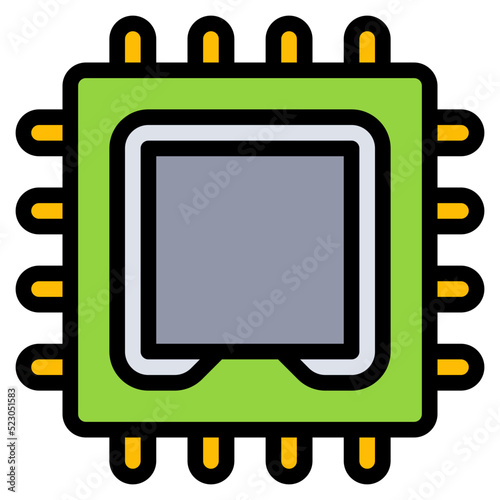 Processor cpu card computer accessory - filled outline icon