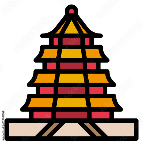 Summer palace travel place china antique - filled outline icon