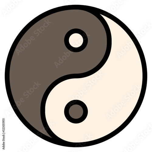 Yin yang tao zen china religious - filled outline icon