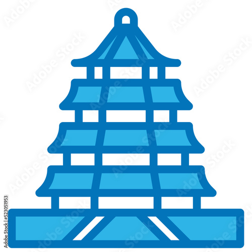 Summer palace travel place china antique - blue icon