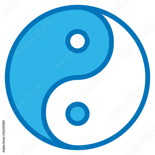 Yin yang tao zen china religious - blue icon