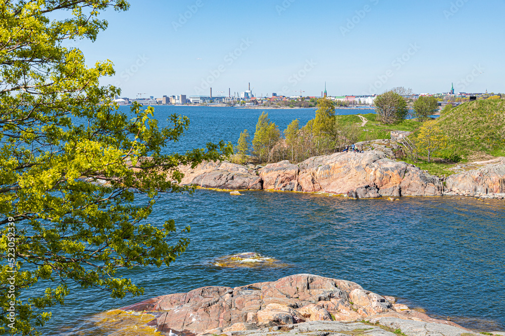 A quiet bay on the west coast of the island of Suomenlinna off Helsinki, Finland