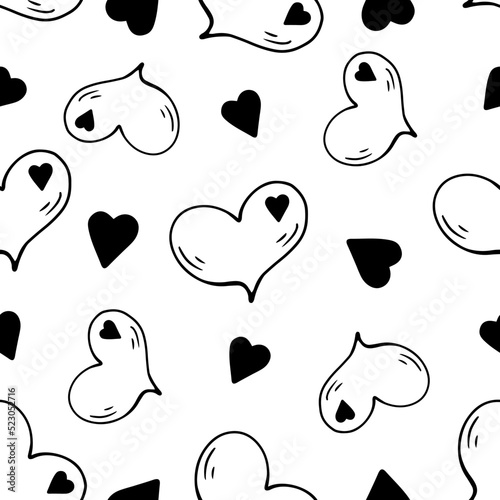 Seamless pattern with hearts.Decor for Valentine's day.Vector graphics.