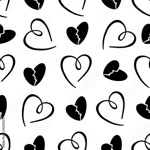 Seamless pattern with hearts.Decor for Valentine's day.Vector graphics.