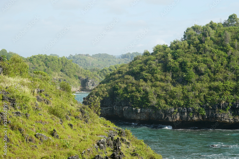 Watu Karung beach atmosphere during the day, Pacitan - Indonesia Watu Karung beach atmosphere during the day, Pacitan - Indonesia