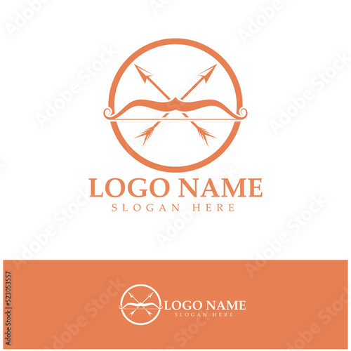  crossbow logo with archery concept modern icon illustration design vector template