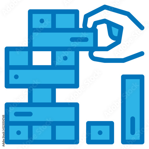 Jenga,toy,wood,play,entertainment - blue icon