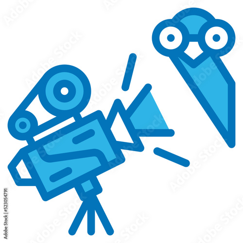 Documentary,film,shoot,ostrich,entertainment - blue icon
