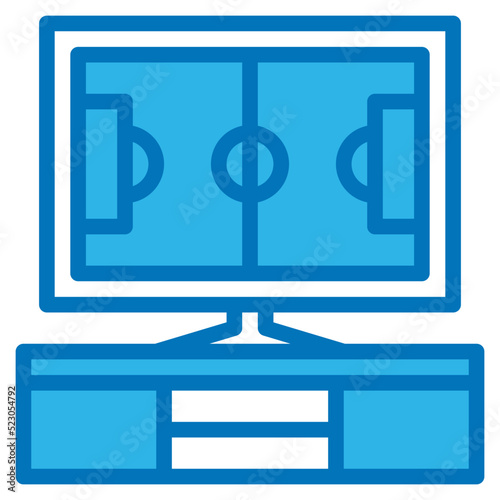 Soccer,tv,sport,channel,entertainment - blue icon