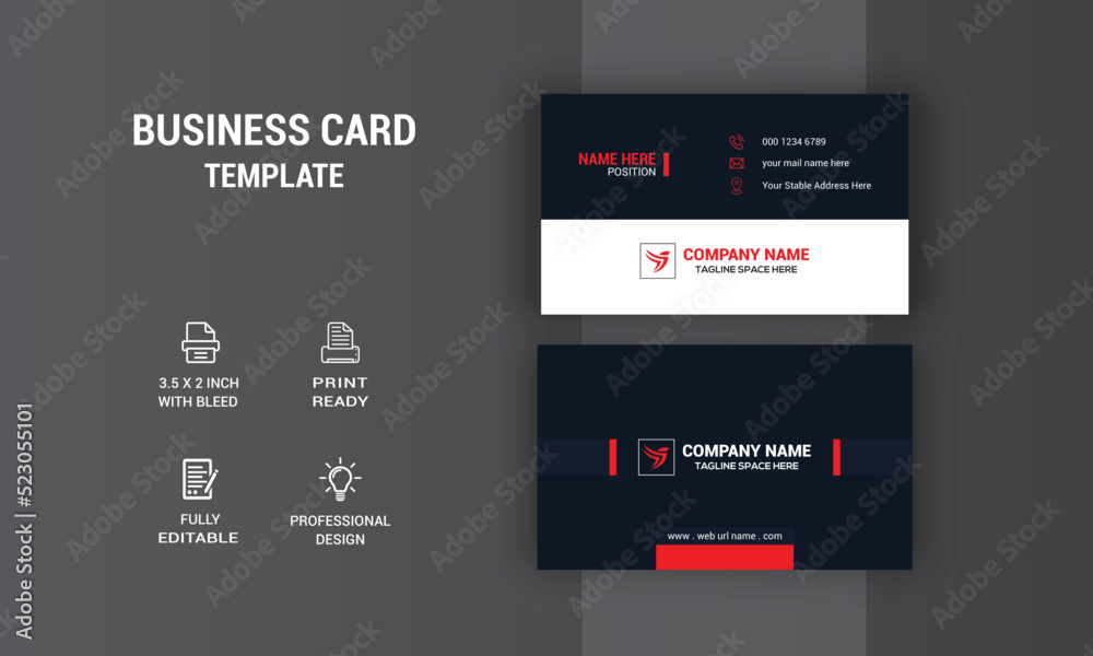 Creative Business Card Design. Card Design. Photos & Vector Standard Template Creative Business Card Design. Card Design. Photos & Vector Standard Template