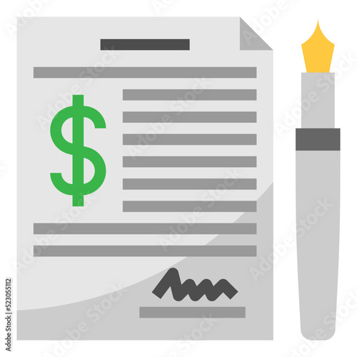 Signed,document,loan,debt,banking - flat icon