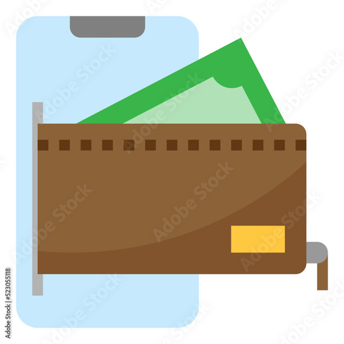 Online wallet,payment,mobile,cash,banking - flat icon