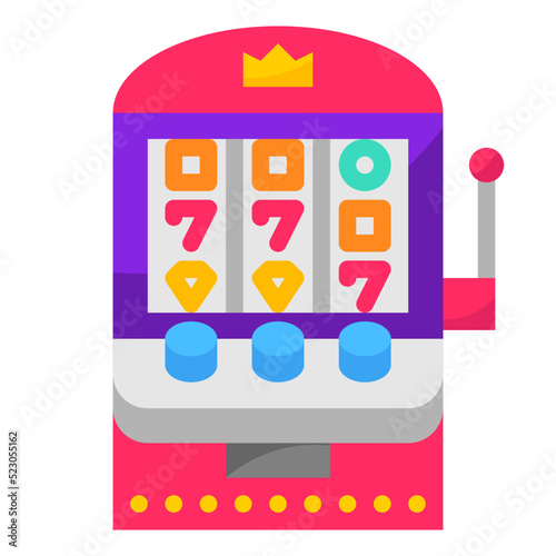 Slot machine,gamble,game,arcade,entertainment - flat icon