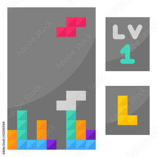 Tetris,game,block,puzzle,entertainment - flat icon