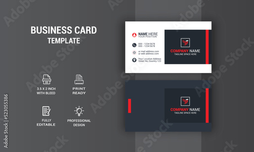 Creative Business Card Design. Card Design. Photos & Vector Standard Template