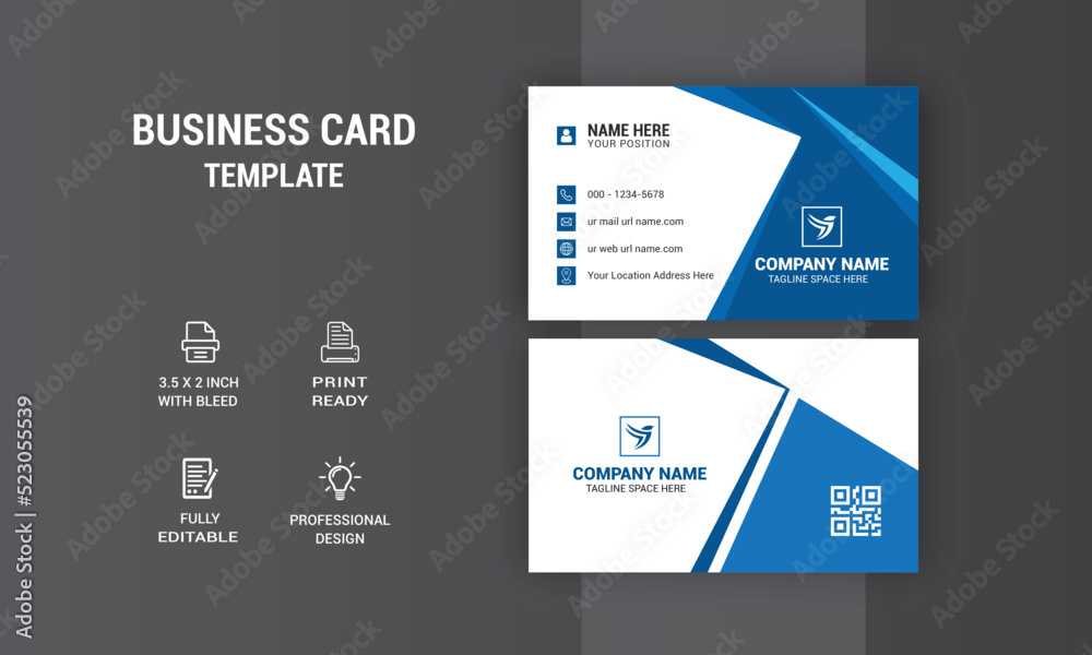Modern Business Card Design. Card Design. Photos & Vector Standard Template
