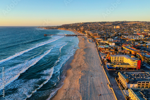 Pacific Beach Pier Drone Shot San Diego
