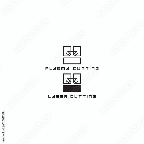 
An illustration consisting of a plasma cutting nozzle in the form of a symbol or logo 