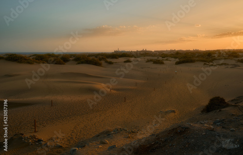Sunset in the Dunes of Maspalomas, Gran Canaria, Canary Islands, Spain