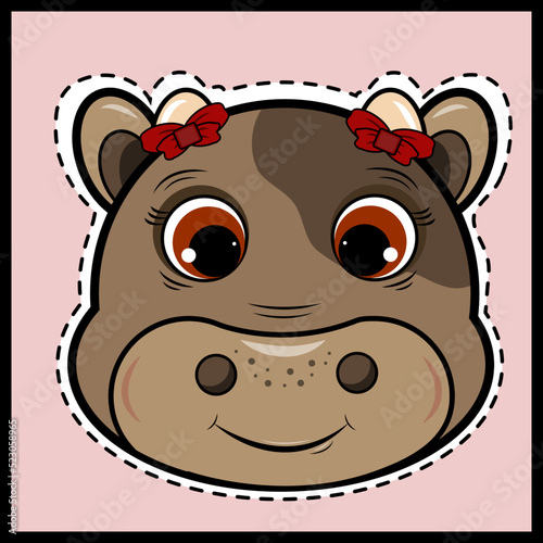 Cute cartoon cow illustration in vector