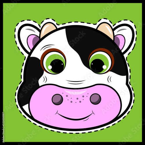 Cute cartoon cow illustration in vector