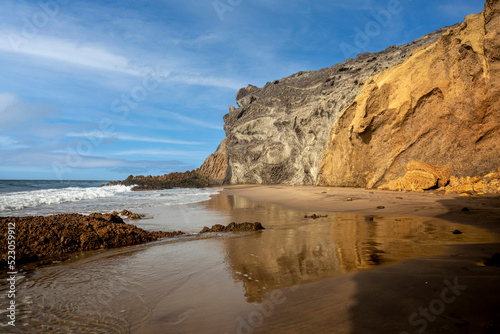 Idyllic beach of Barronal with blue and transparent waters in the Natural Park of Cabo de Gata and Njar in Almera, Andalusia, Spain. photo